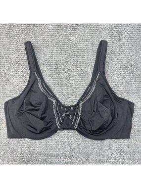 Olga Bra 40D Butterfly Effect Minimizer Underwire Black Full Coverage 35912